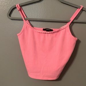 medium forever 21 pink cropped tank top
